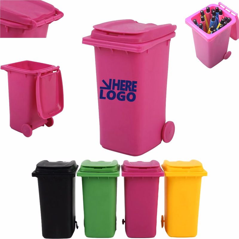 MOQ 20pcs Mini Curbside Garbage Trash Bin Pen Holder