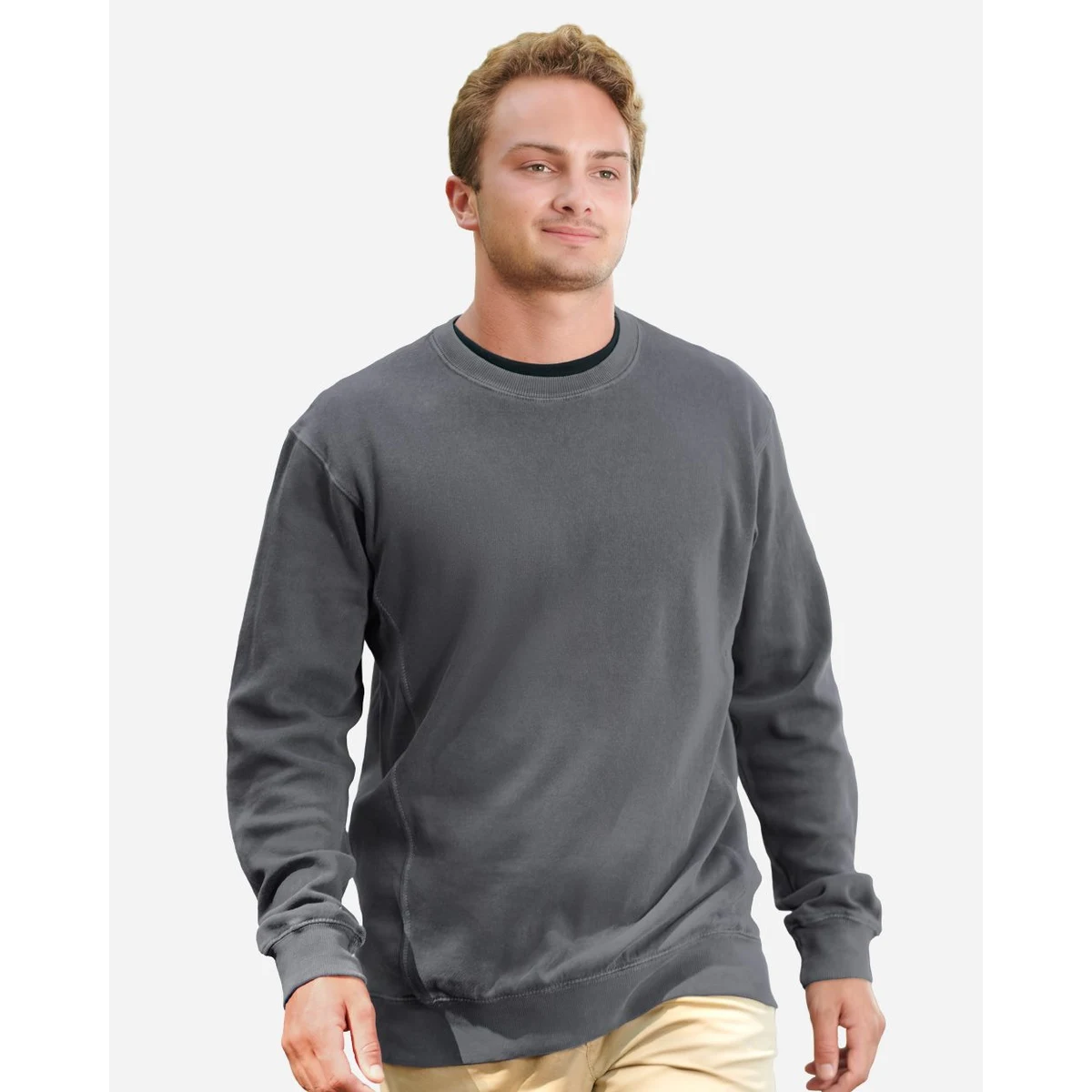 Unisex Pigment-Dyed Fleece Crewneck Sweatshirt - 8731 1