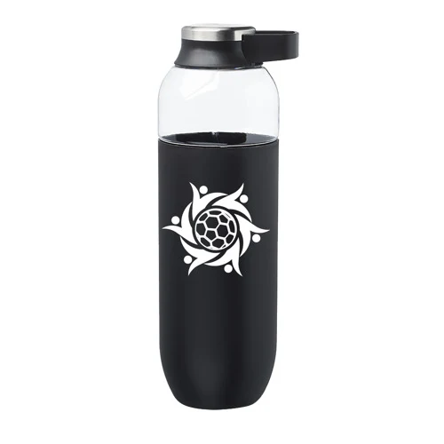 Plastic Water Bottle with Solid Color Half Wrap - Single 1