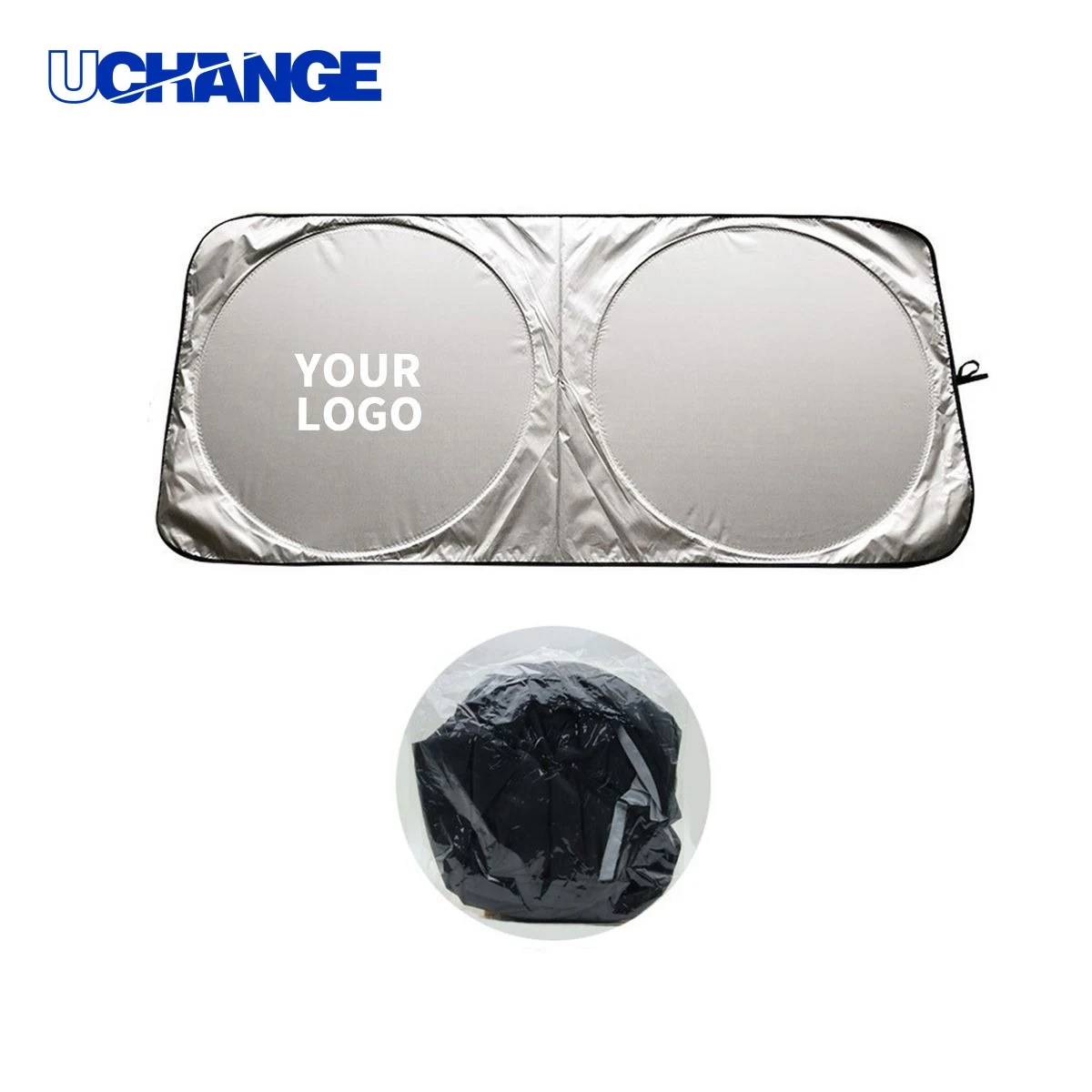 Foldable Car Windshield Sunshade with Storage Bag 59.1" x 27.6" for Vehicle Use 1