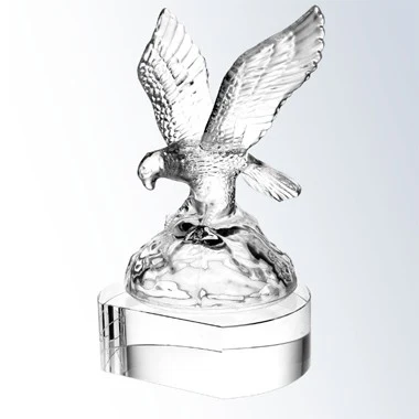 Soaring Molten Glass Eagle Award with Clear Crystal Base 1