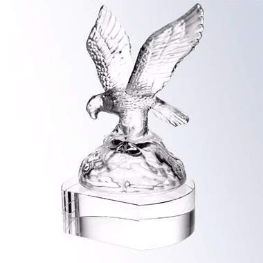 Soaring Molten Glass Eagle Award with Clear Crystal Base