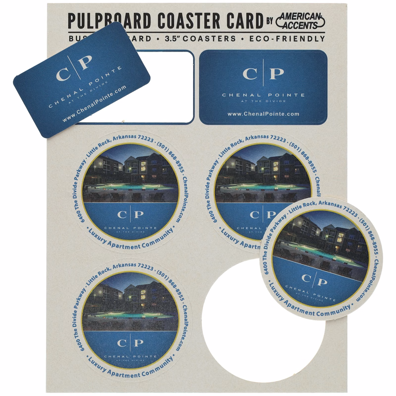 Coaster Card Pulpboard 35 pt Full Size Card 8.500" x 11.000" Digital Print