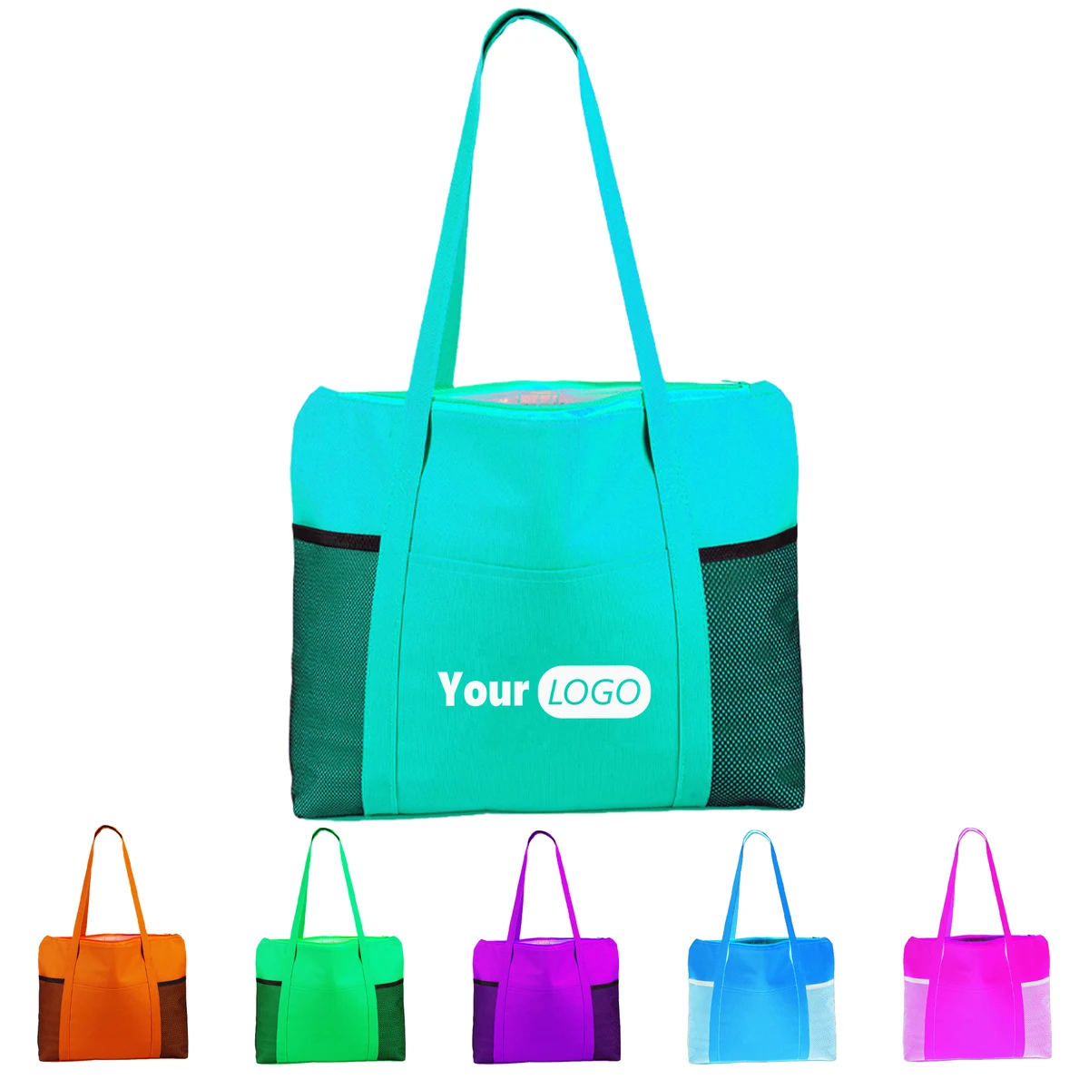 Canvas Solid Color Shopping Tote Bag, custom tote bag with logo imprint 1