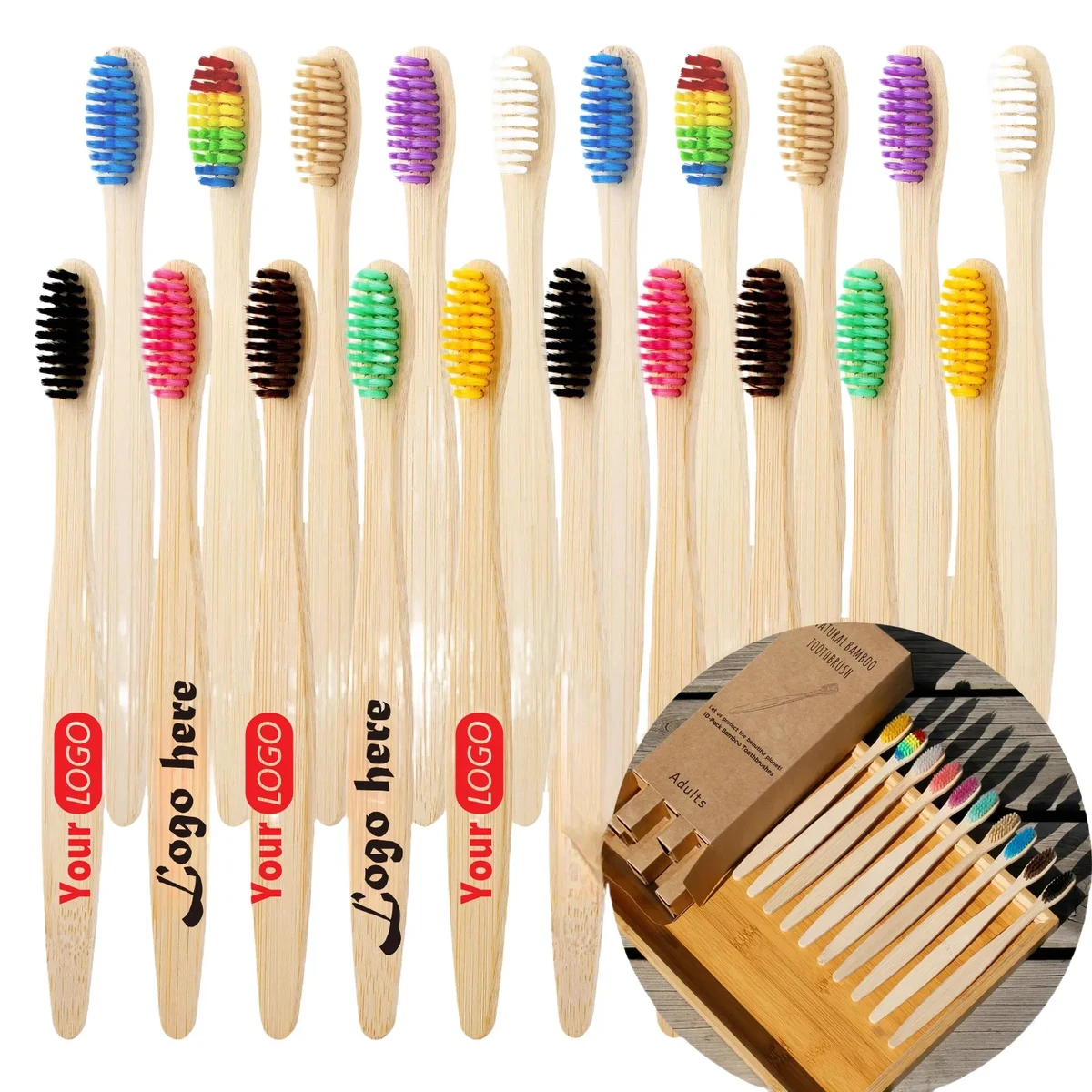 Biodegradable Ecofriendly Bamboo Toothbrush With Case MOQ20 1