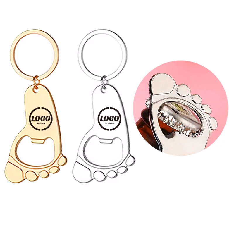 Foot Shaped Zinc Alloy Keychain Bottle Opener