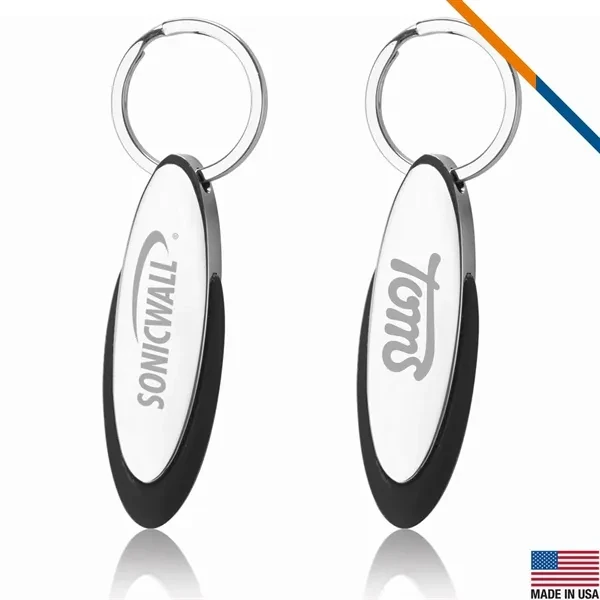 Custom Large Imprint Polished Chrome Metal Keychain — Professional Brand Visibility 1