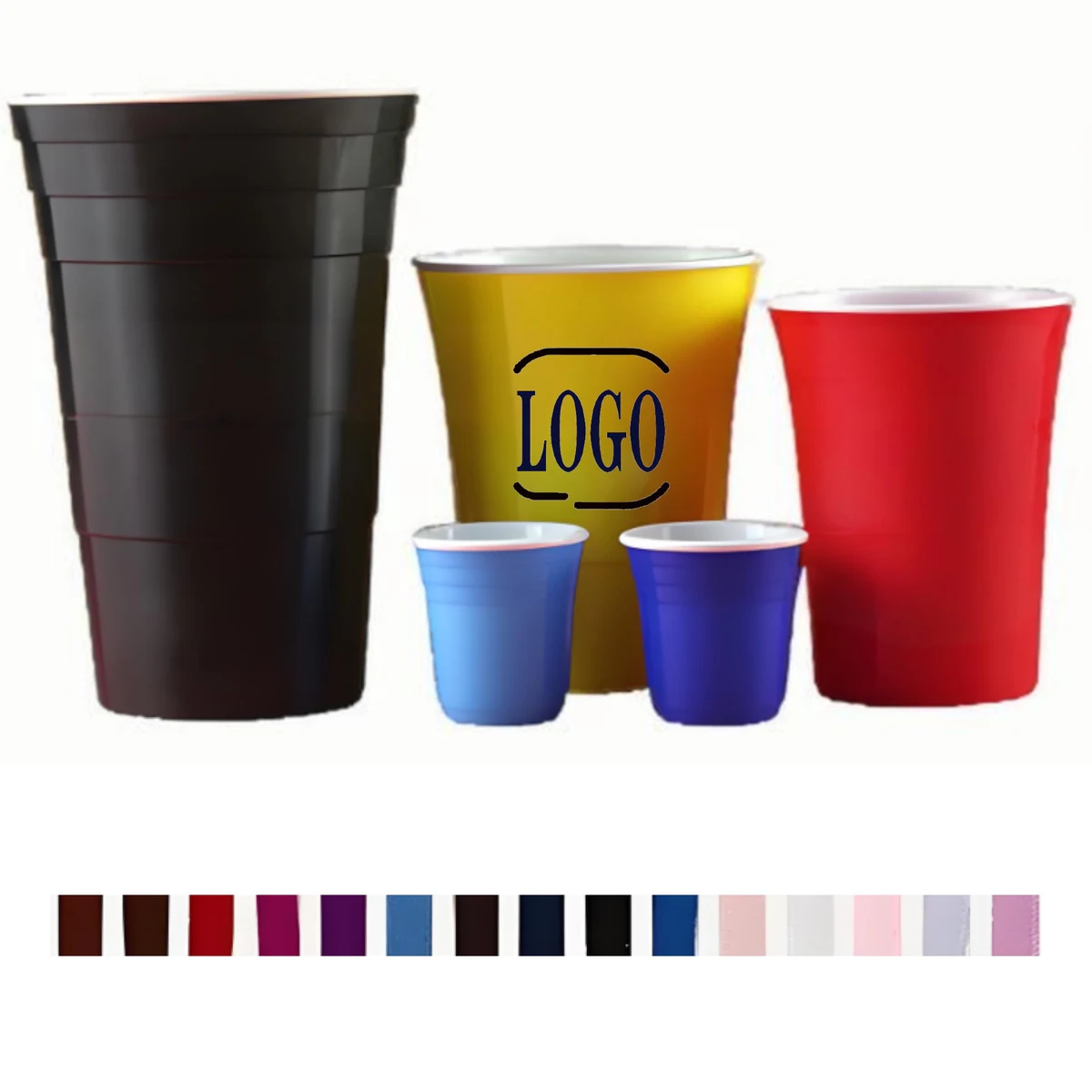 2 oz to 16 oz Double Wall Cup Thick Reusable 1