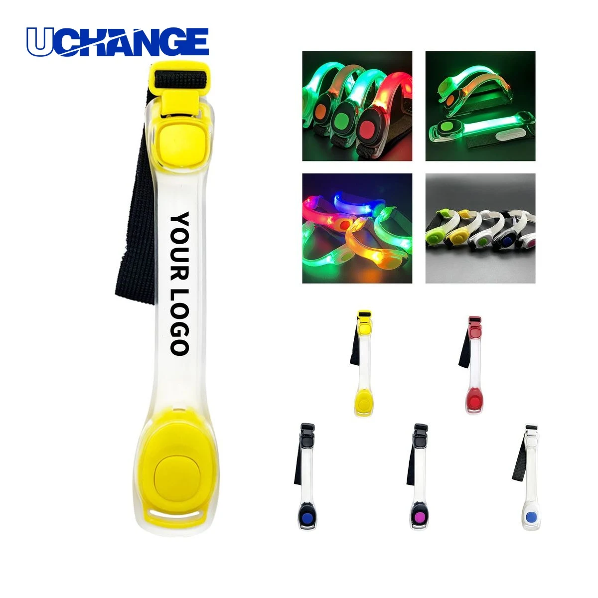 PVC Lighted Safety Arm Band Strap for Night Visibility 7.3" x 1.4" 1