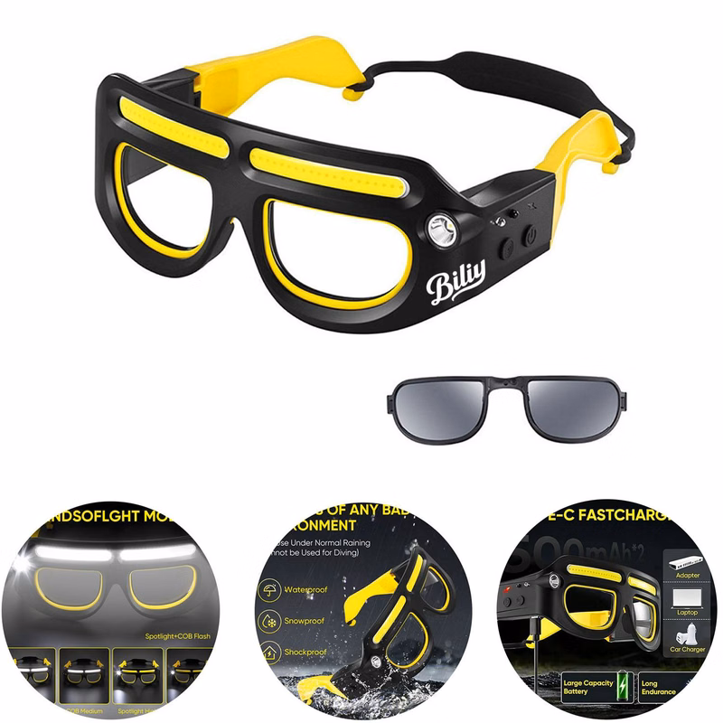 Rechargeable Led Safety Glasses with Light