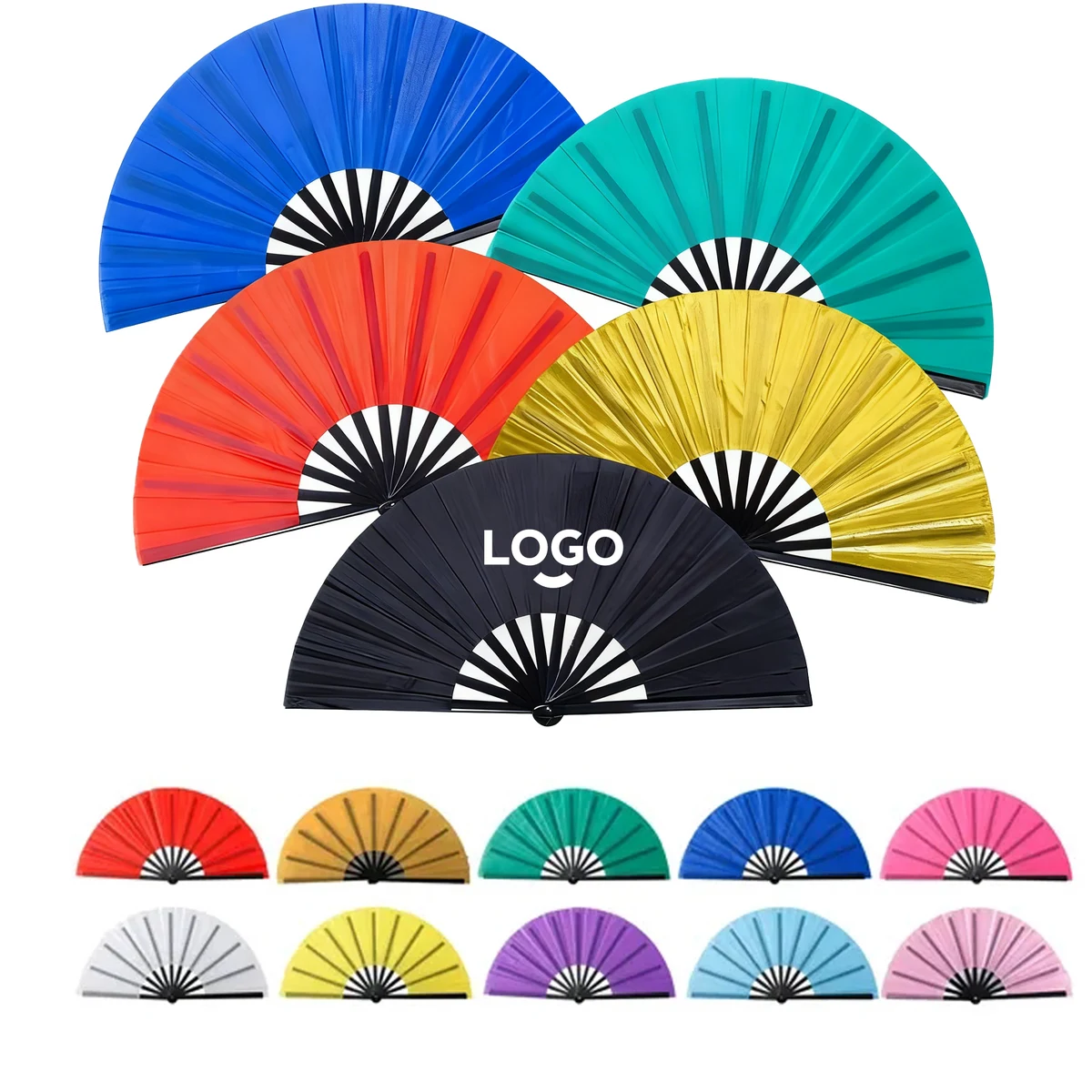 Heavy-Duty Plastic-Reinforced Taffeta Kung Fu Fan with Ribbed Structure 1