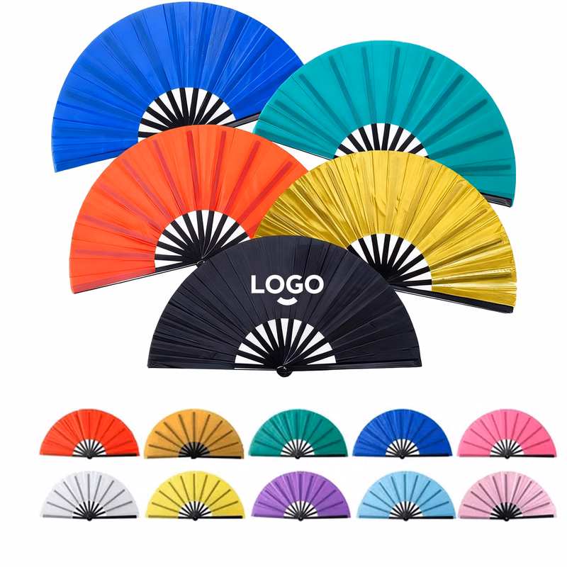 Heavy-Duty Plastic-Reinforced Taffeta Kung Fu Fan with Ribbed Structure