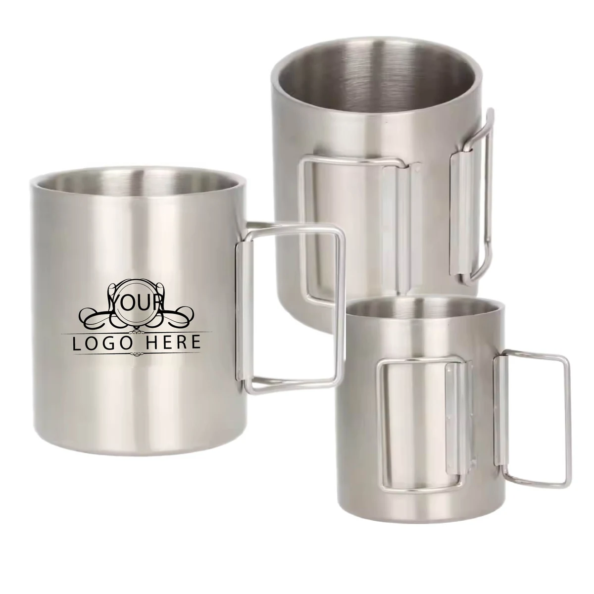 Stainless Steel Mug With Folding Handle 1