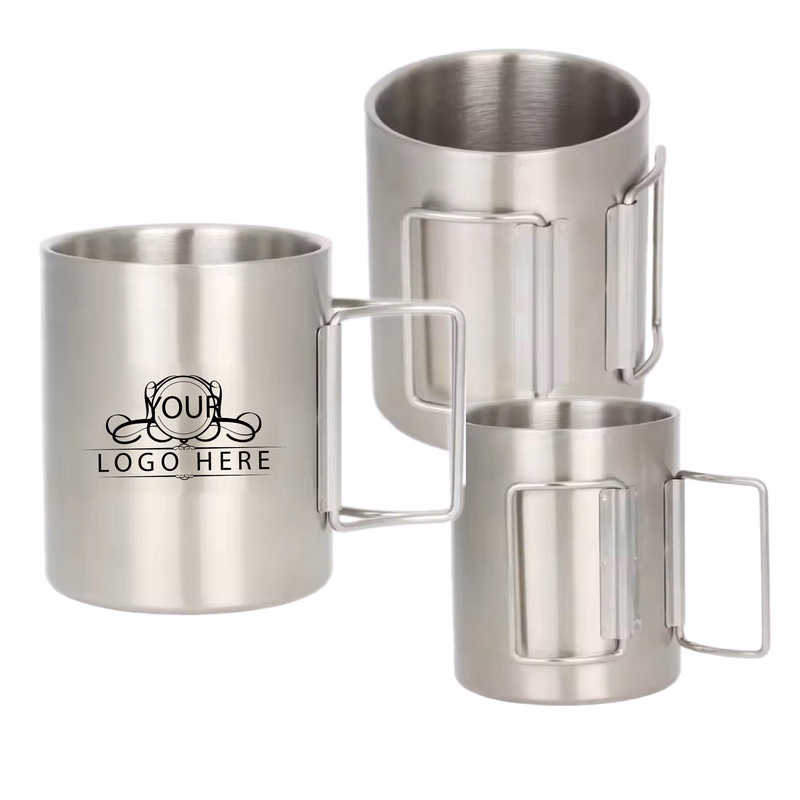 Stainless Steel Mug With Folding Handle