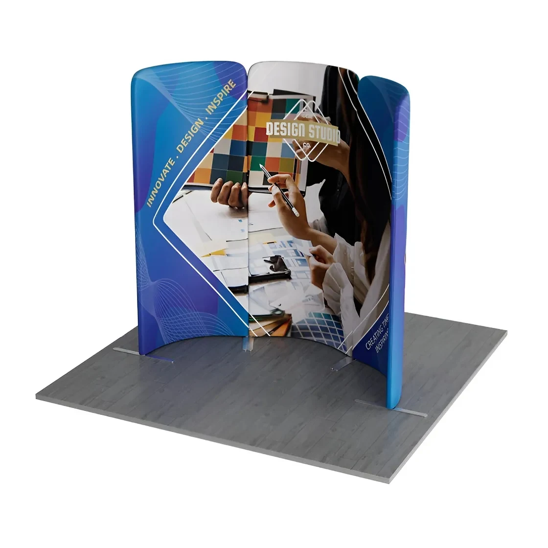 6.5ft Magnetic Modular Fabric Display - Curved Shape 1