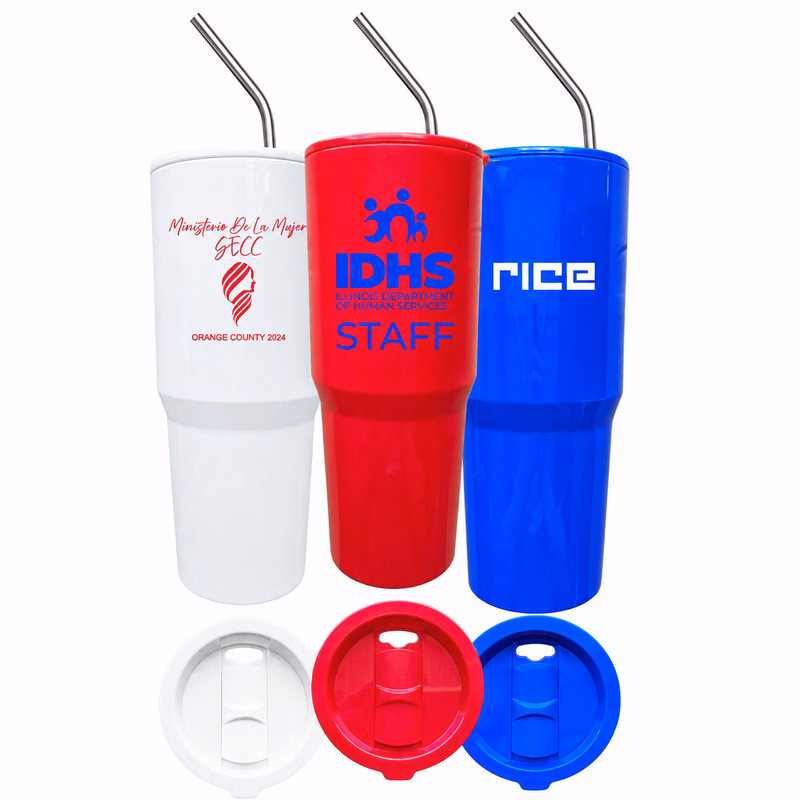 30 oz. Double Wall Acrylic Tumbler with Lid and S/S Straw