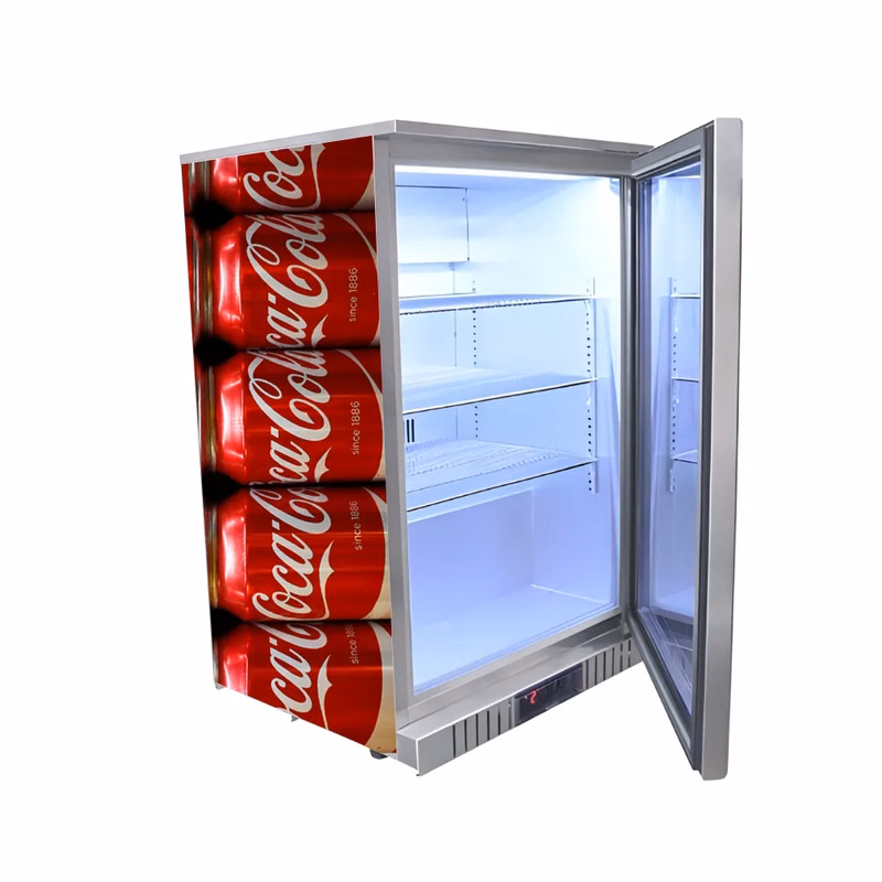 130L Stainless Steel Glass Door Refrigerator