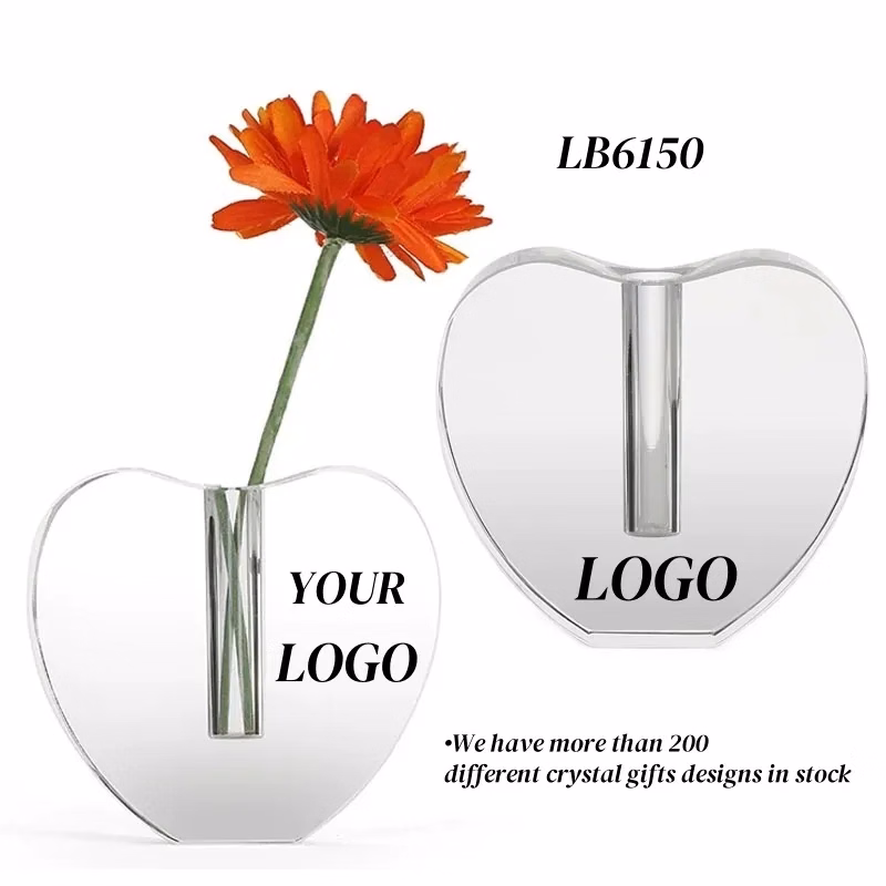 Heart Crystal Flowers Vases Centerpiece for Wedding