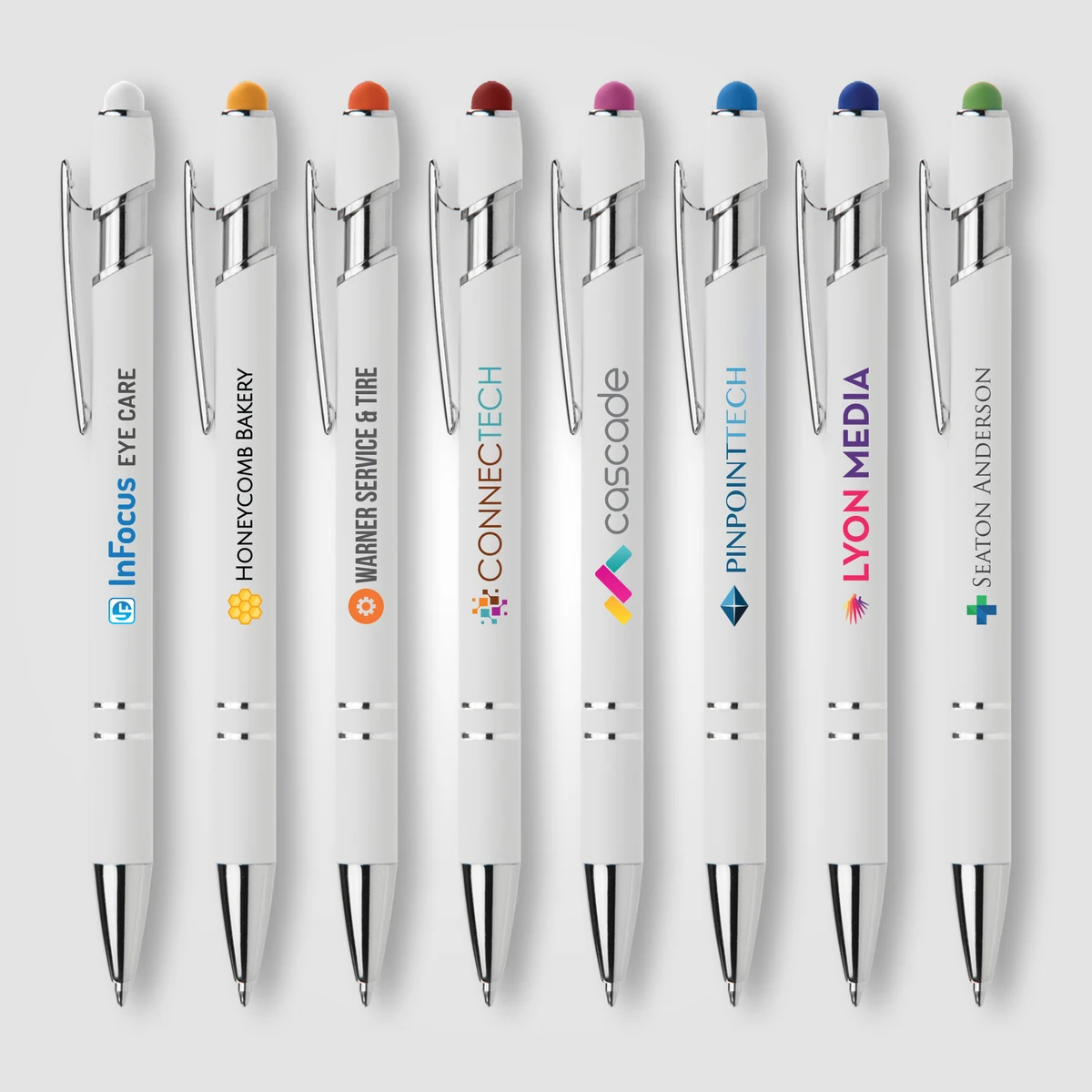 Ellipse Softy White Barrel Metal Pen w/ Stylus 1