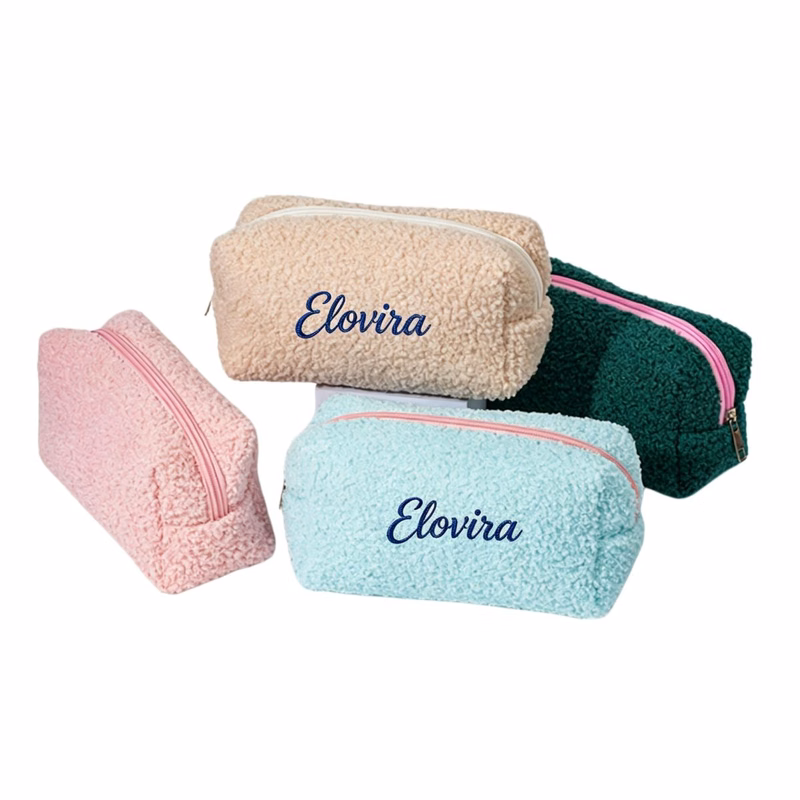 Soft Sherpa Fleece Cosmetic Bag