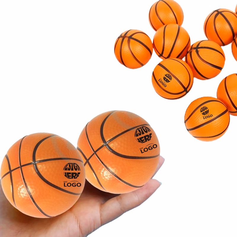MOQ50 2.4" Mini Basketball PU Foam Stress Reliever Ball