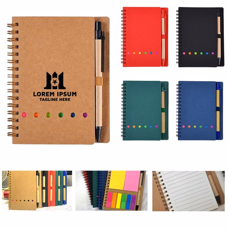 A6 Kraft Paper Coil-Bound Notebook Set