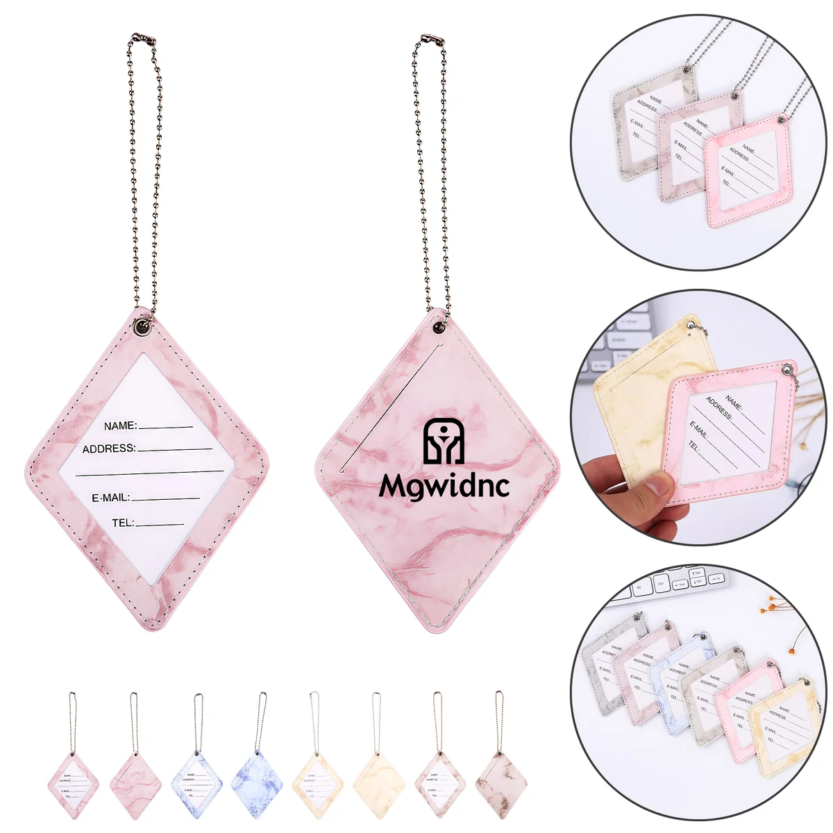 Marble Pattern Diamond Luggage Tag 1
