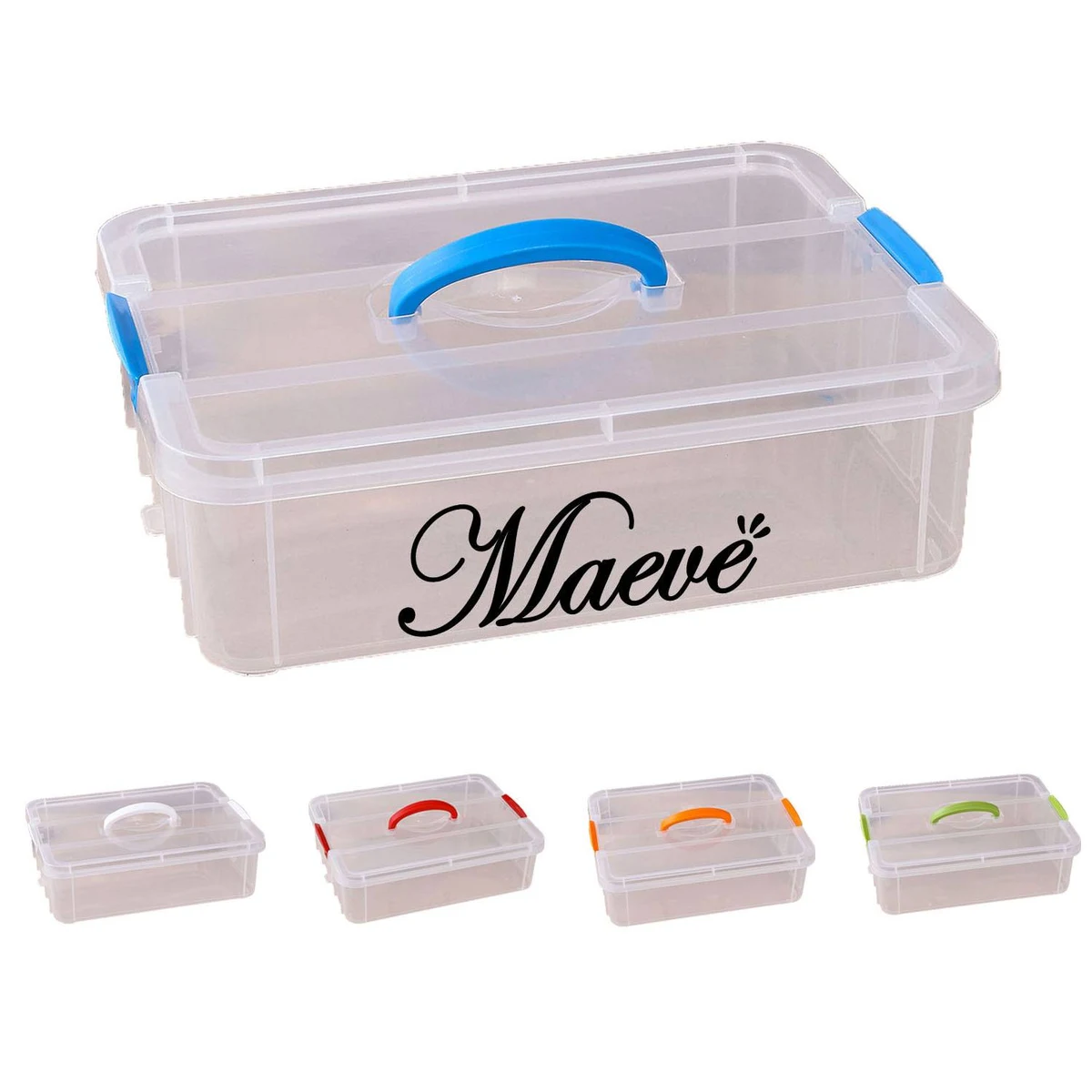 Stackable Transparent Storage Container Box with Handle 1