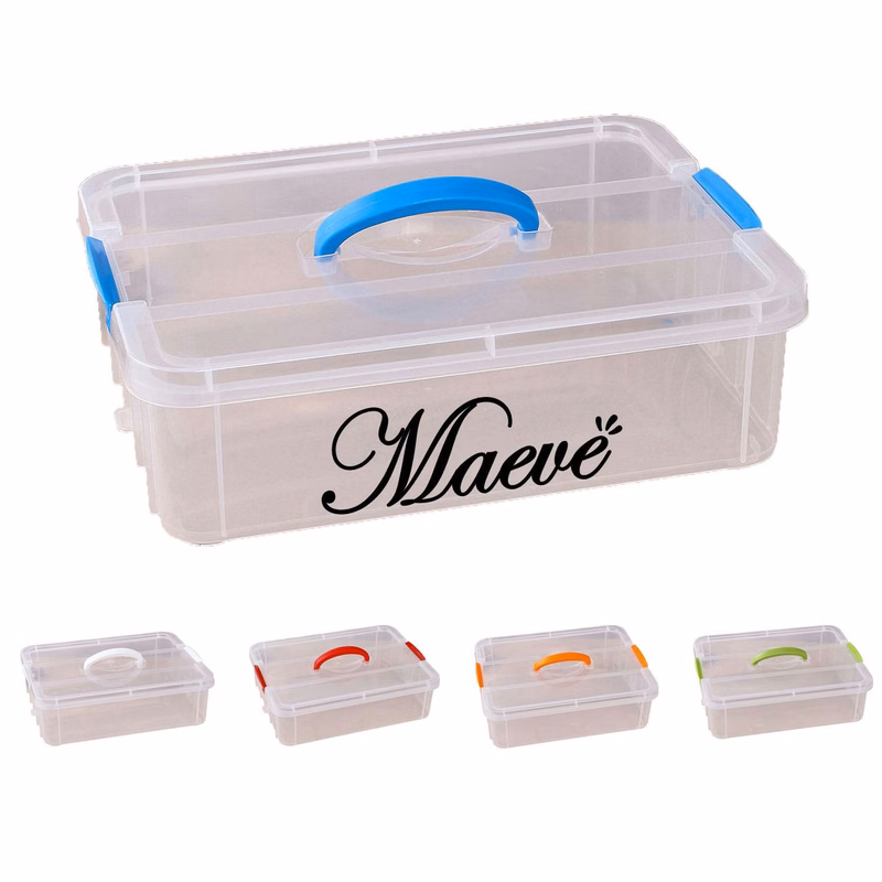 Stackable Transparent Storage Container Box with Handle