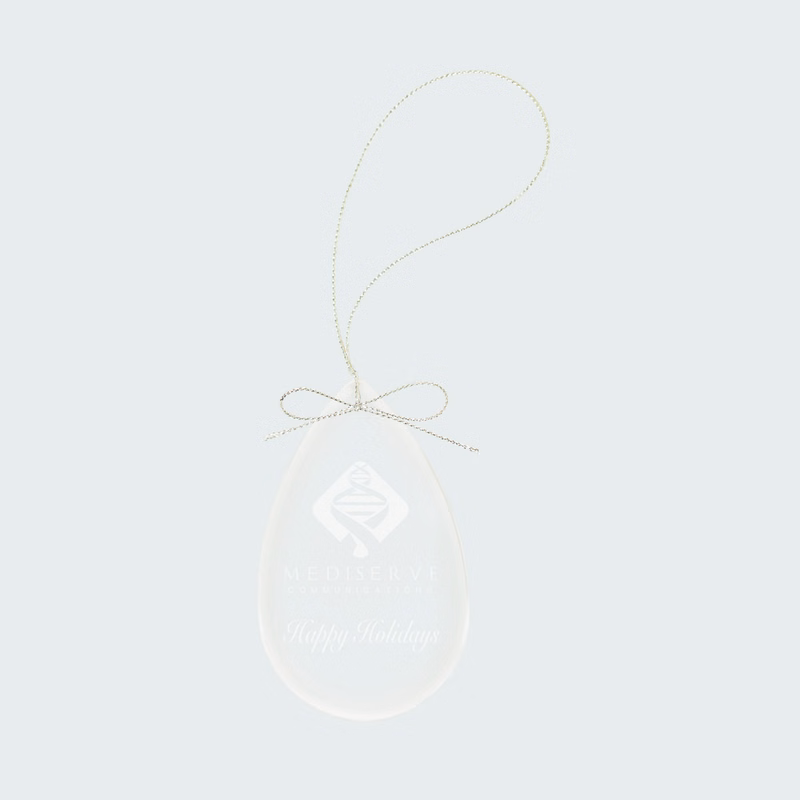 3" Crystal Teardrop Ornament