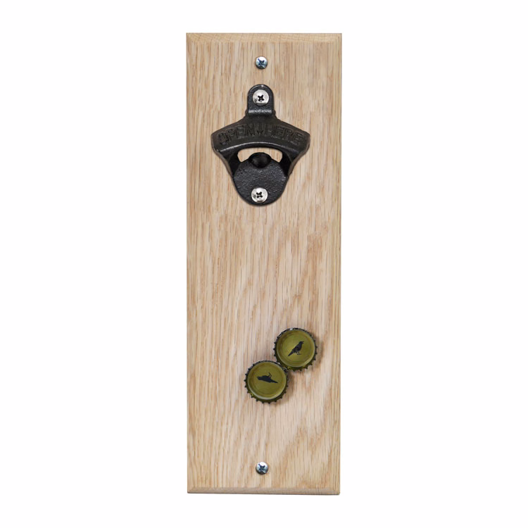 Wall-Mount Bottle Opener with Magnetic Cap Catcher
