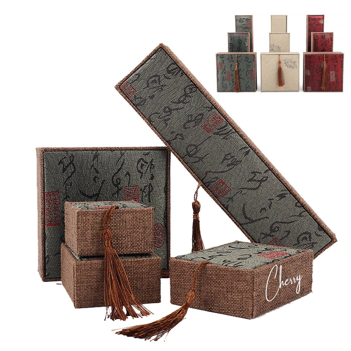 Linen Tassel Bracelet Jewelry Box 1