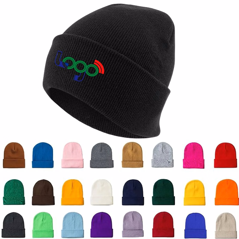 MOQ 50PCS Fullcolor Knitted Beanie Solid Color Hat