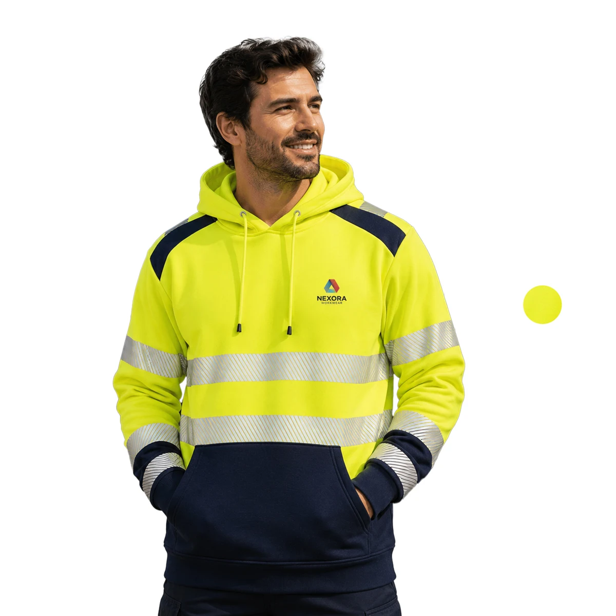 Class 3 Color Block Safety Hoodie With Segmented Tape And Kangaroo Pocket 1