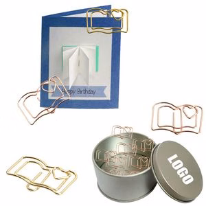 Book Shaped Paper Clips in Tin Box