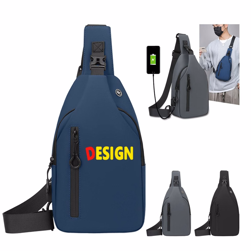 USB Charging Sling Chest Bag