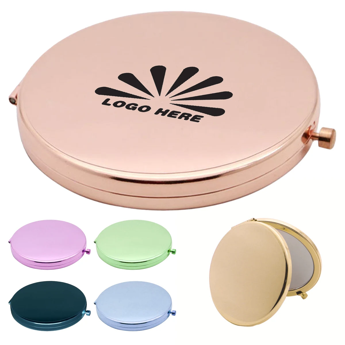 Compact Metal Makeup Mirror with Logo Customization 1