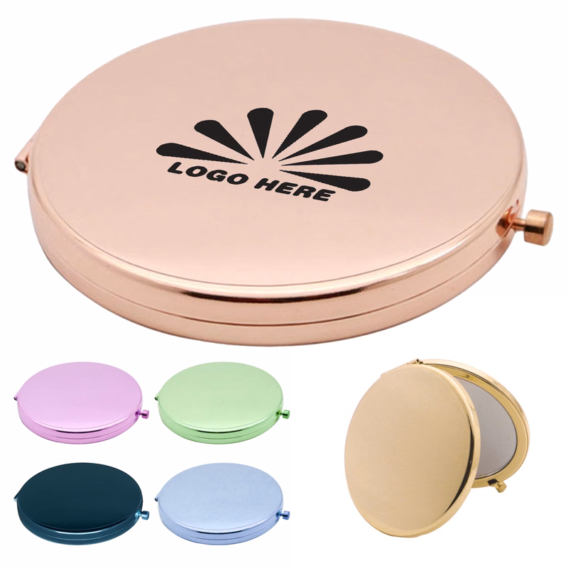 Compact Metal Makeup Mirror with Logo Customization
