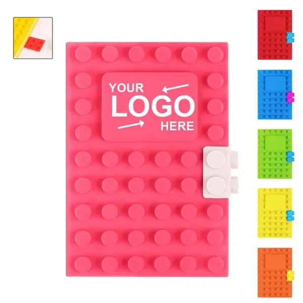 Custom 5.91 Inch Silicone Building Block Notebook — Playful Office Journal 1
