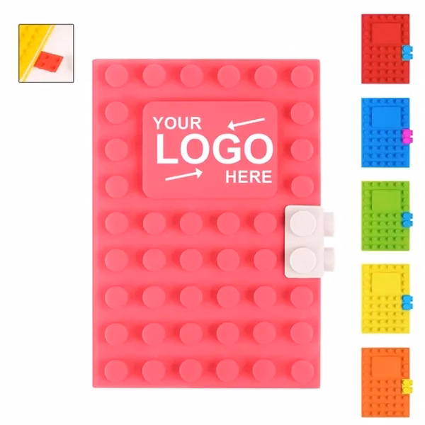 Custom 5.91 Inch Silicone Building Block Notebook — Playful Office Journal
