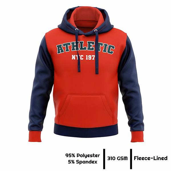 Unisex & Kids' Sublimation 310G Fleece-Lined Kangaroo Hoodie
