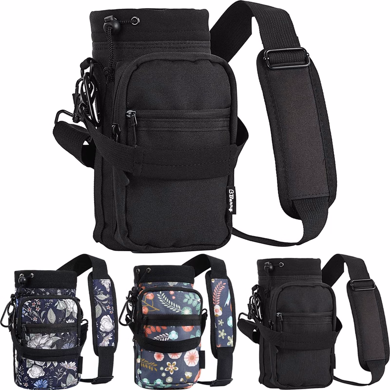 Oxford Adjustable Shoulder Strap Water Bottle Carrier Bag