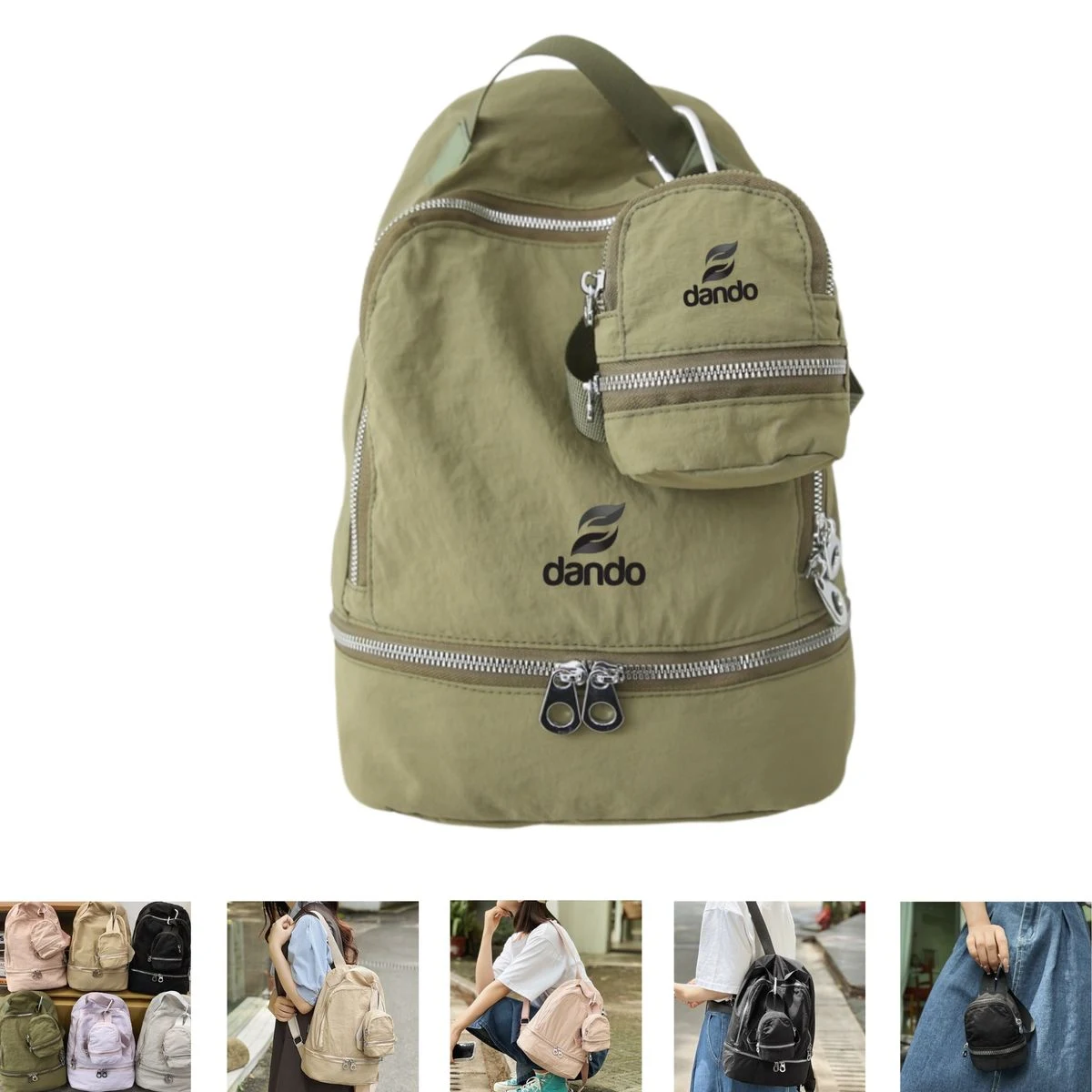 Mini Backpack with Detachable Pouch 1