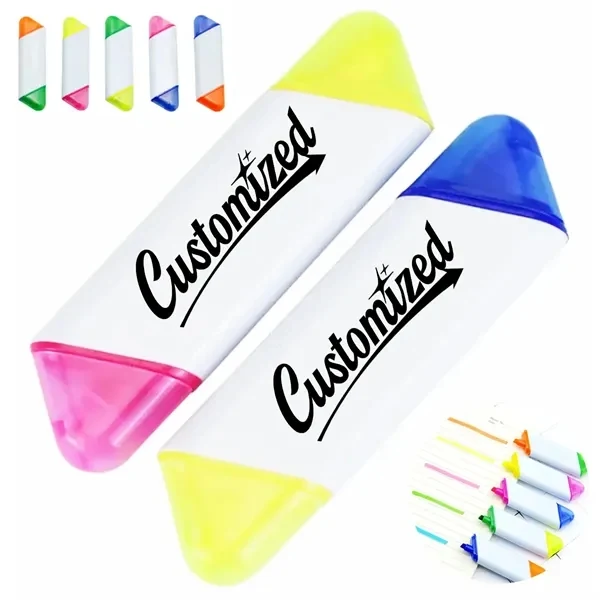 Custom Dual Tip Highlighter Pen — Vibrant Colors Back to School Promo 1