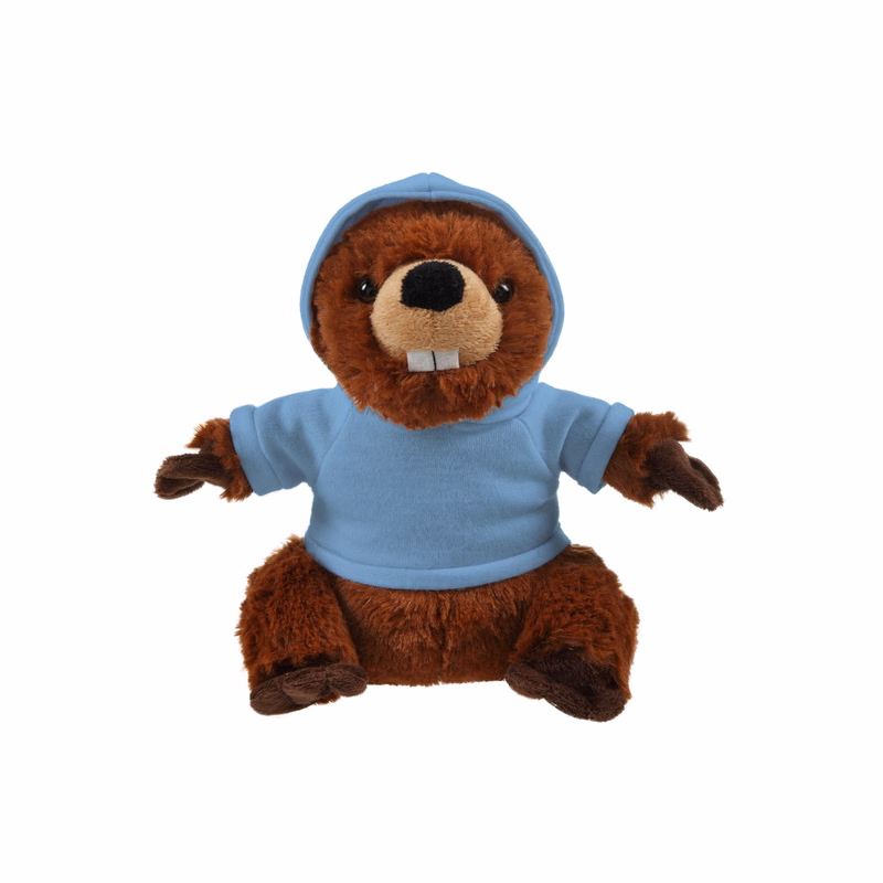 Soft Plush Standing Beaver with Hoodie