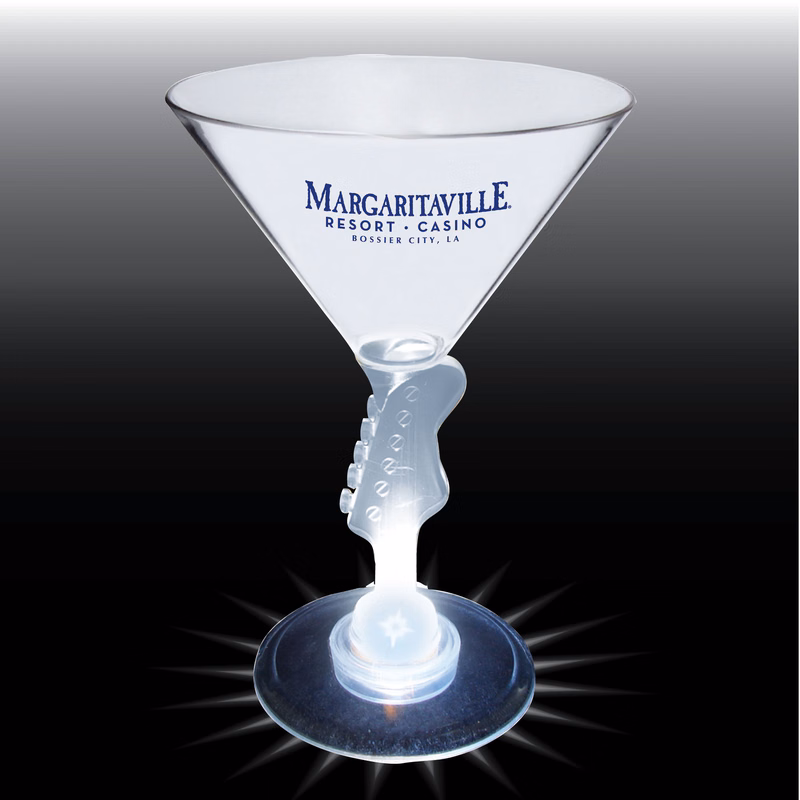 7oz Light Up Novelty Stem Plastic Martini Glass