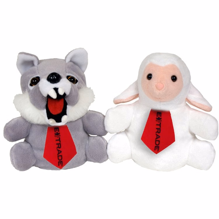 7" Reversible Wolf / Sheep Reversible Puppet and 2 ties with one color imprint