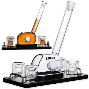 Golf Themed Whiskey Decanter Set with Shot Glasses 1