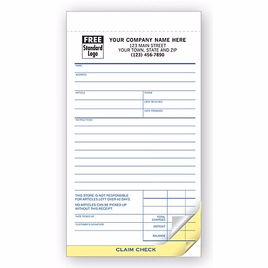 Jewelry Repair Orders Forms with Polybag