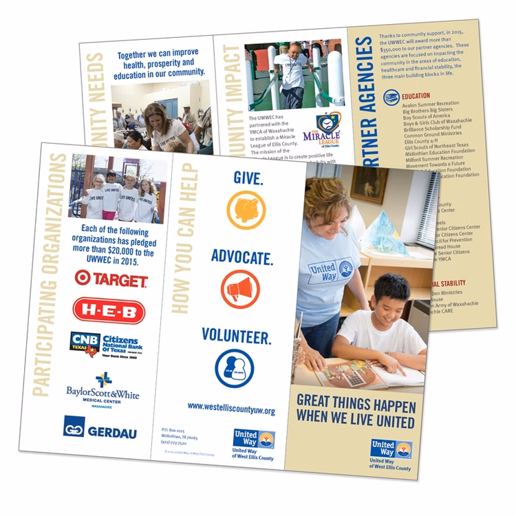 Tri-Fold Brochure 8.5" x 11" tri-folded to 3.6875" x 8.5" - 100# Gloss Cover